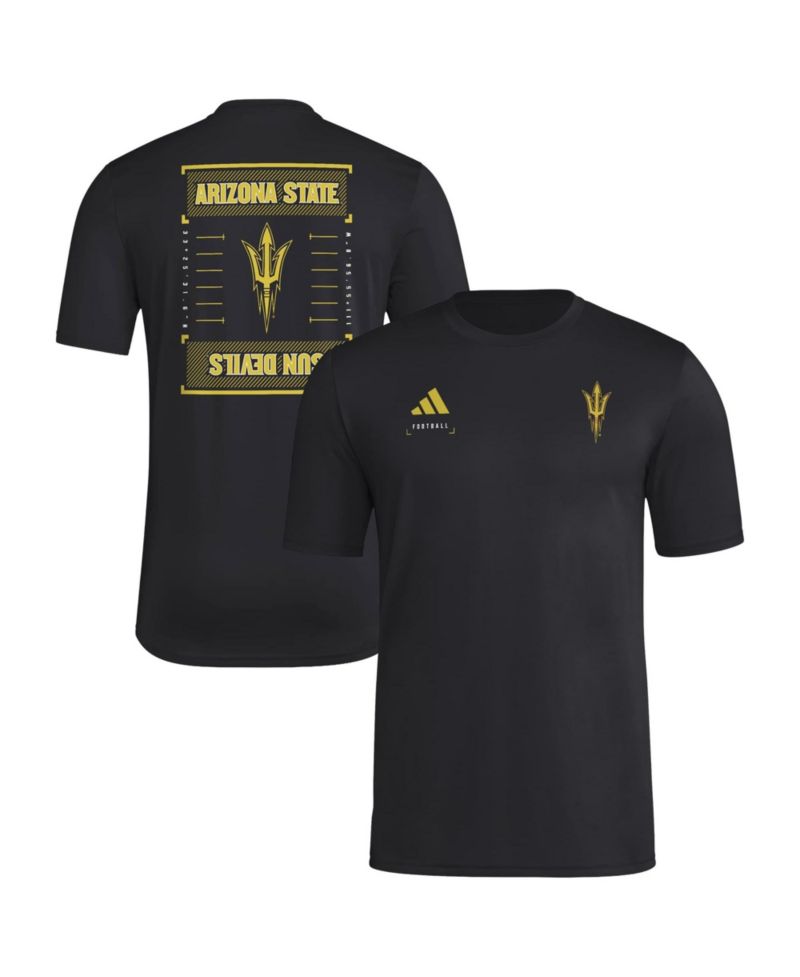 Men's Black Arizona State Sun Devils Locker Football Icon AEROREADY Pre-Game T-Shirt