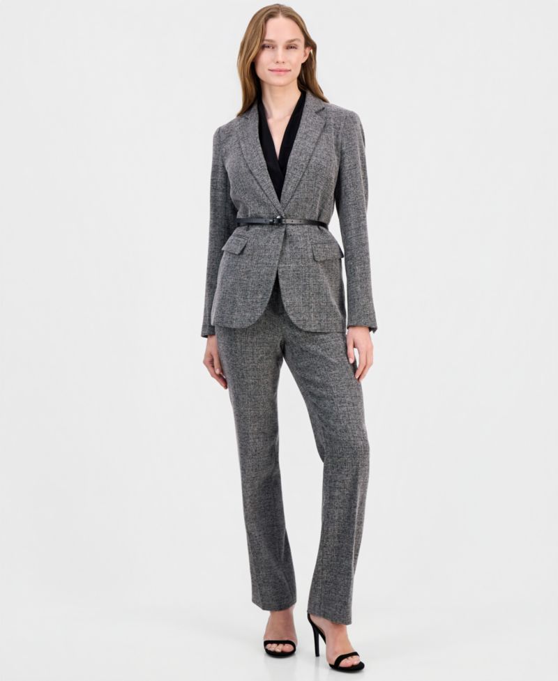 Women's Belted Notch-Collar Blazer