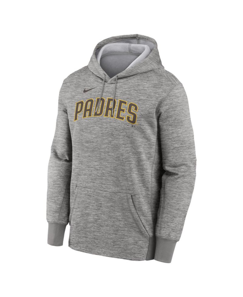 Men's Heather Gray San Diego Padres Primary Wordmark Therma Hoodie