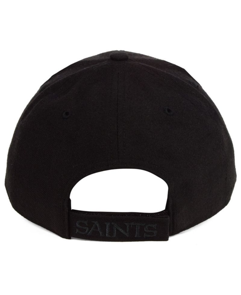 New Orleans Saints Black & Black MVP Strapback Cap