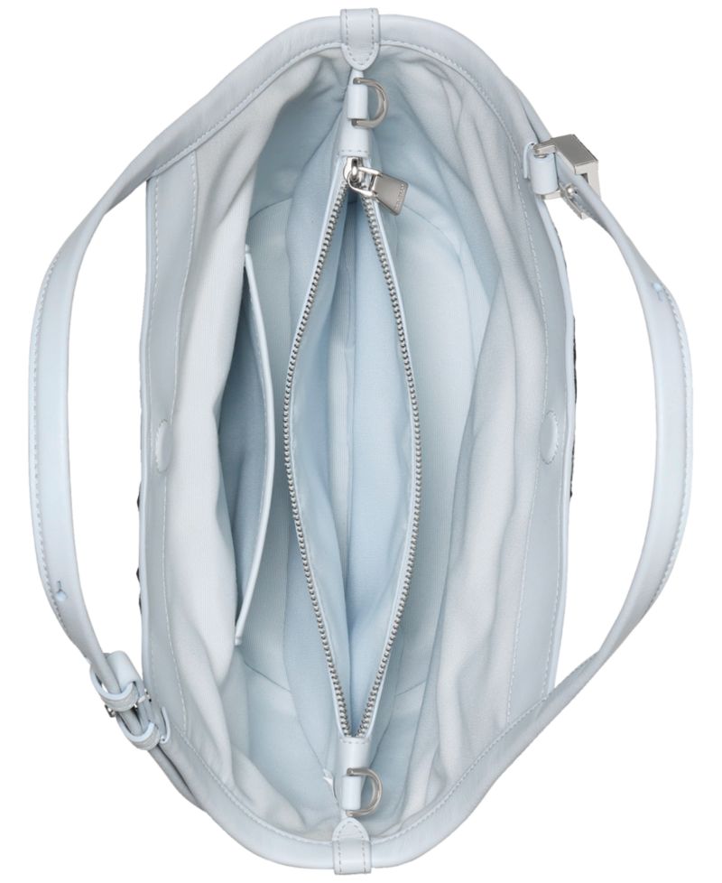 Deco Tulip Small Snake Embossed Leather Tote Handbag