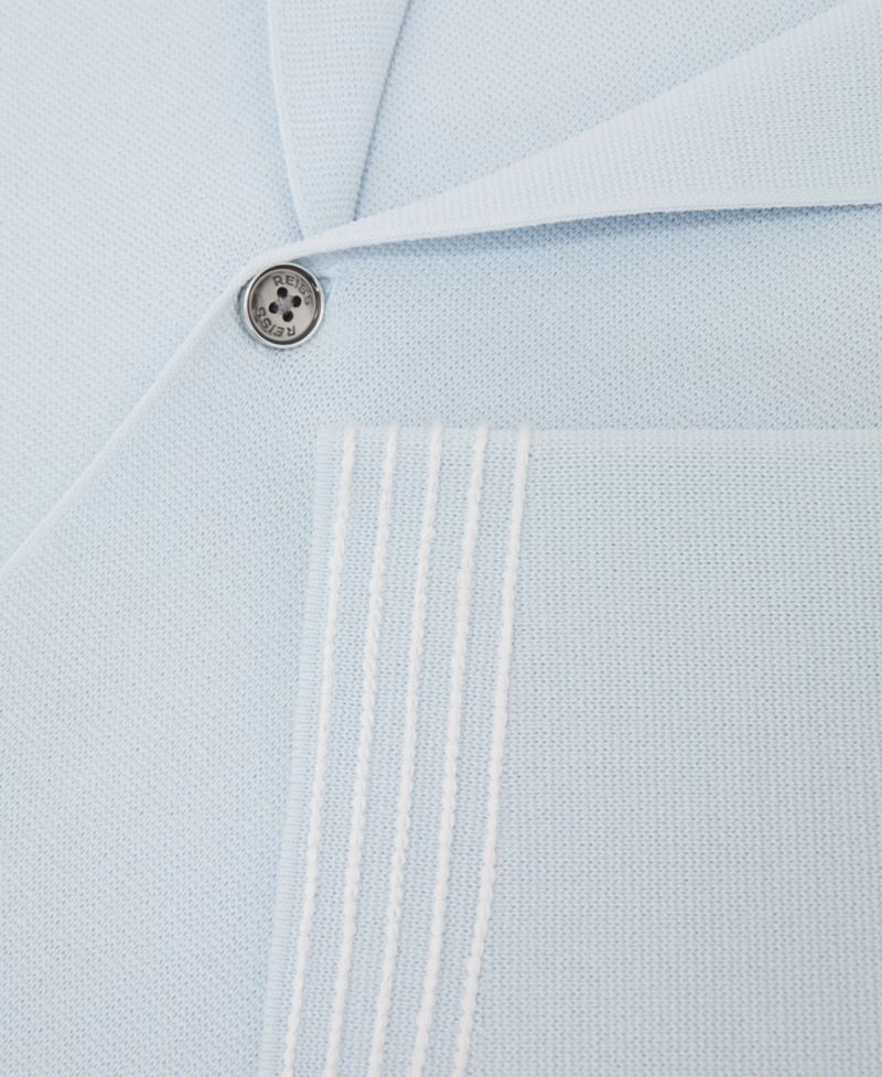 Men's Wandsworth Button Through Piped Stitch Detail Cuban Shirt