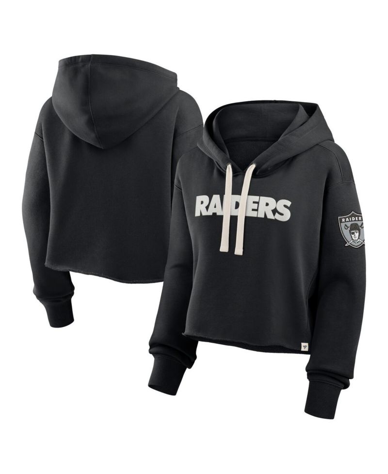 Women's Black Las Vegas Raiders Oversized Hometown Heritage Cropped Hoodie