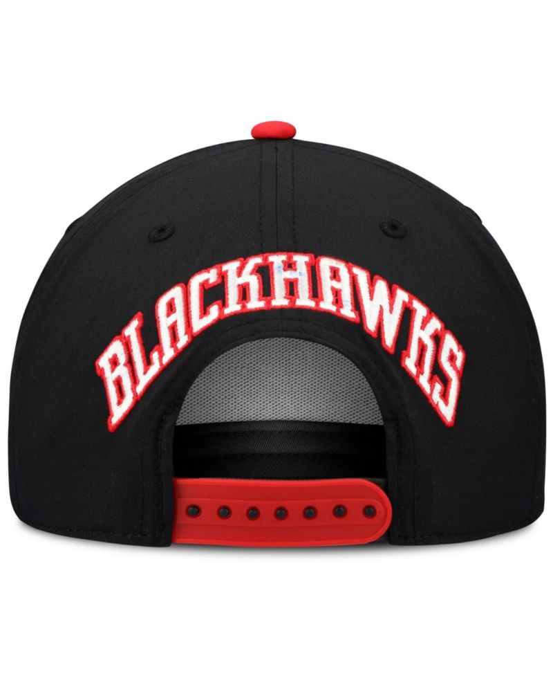 Men's Black Chicago Blackhawks On Stage Podium A-Frame Adjustable Hat