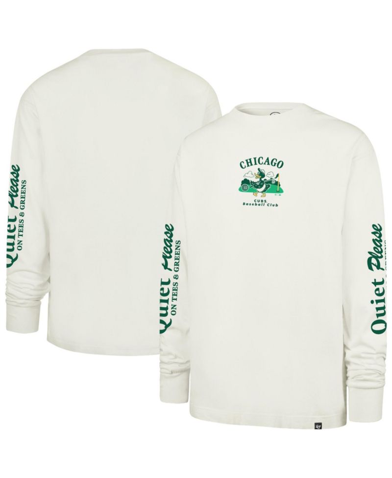 Men's Cream Chicago Cubs Quiet Please Foundation Long Sleeve T-Shirt
