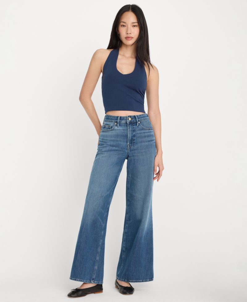 Petite Soft Tech Good Waist Palazzo Ankle Jeans