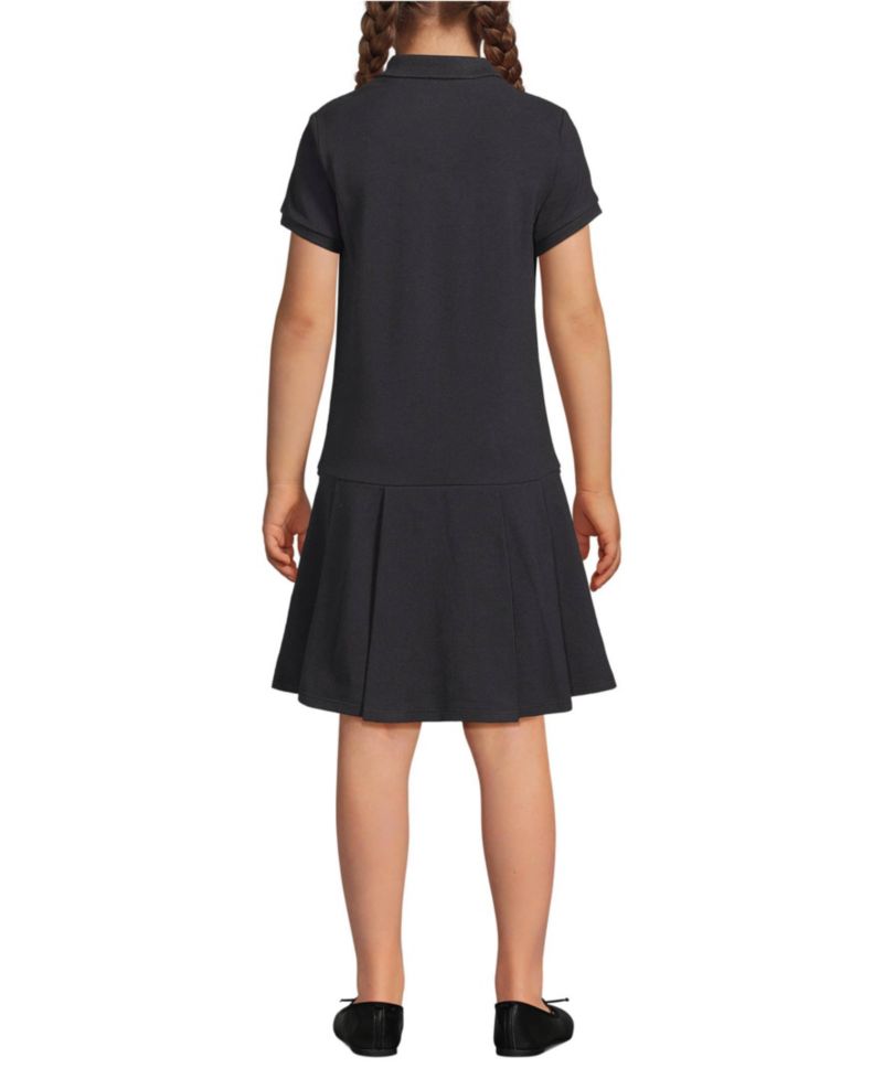 Little Girls Short Sleeve Mesh Pleated Polo Dress