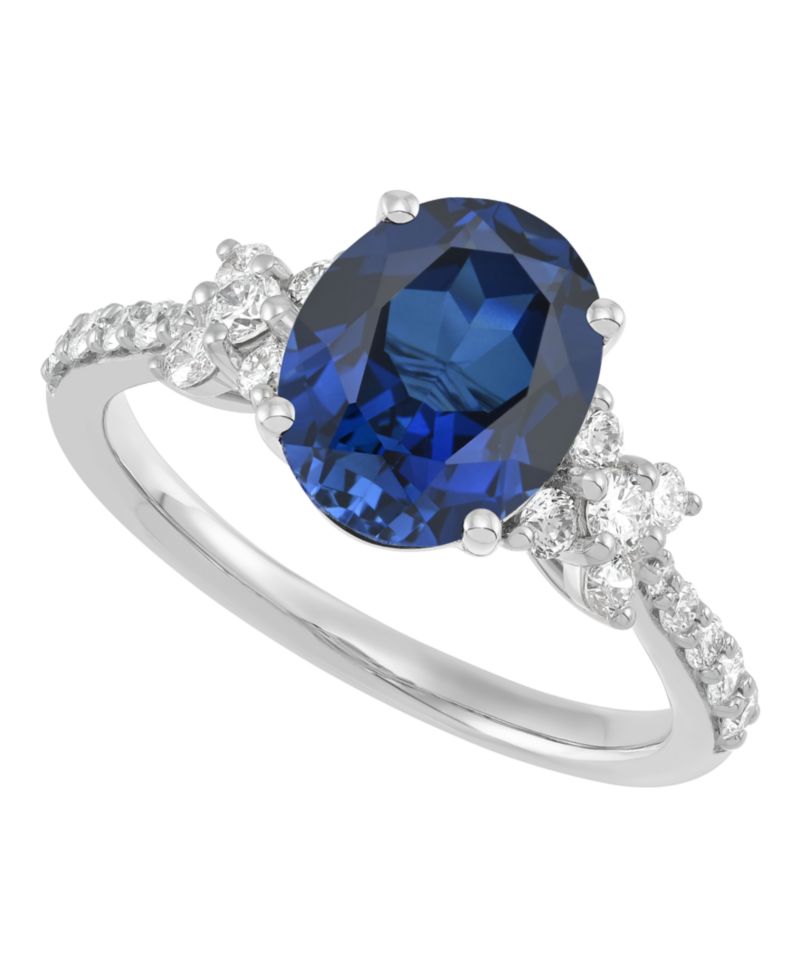 Lab-Grown Ruby (3-1/2 ct. t.w.) & Lab-Grown Diamond (1/2 ct. t.w.) Ring in 14k Yellow Gold (Also available in Lab-Grown Emerald and Lab-Grown Sapphire)