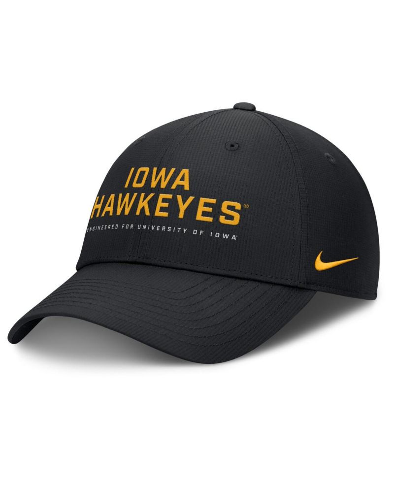 Men's Black Iowa Hawkeyes 2025 On-Field Gameday Club Adjustable Hat