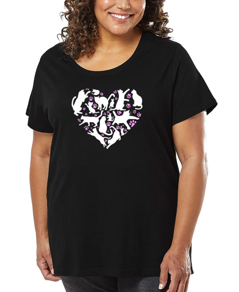 Plus Size Cat Heart Art T-Shirt