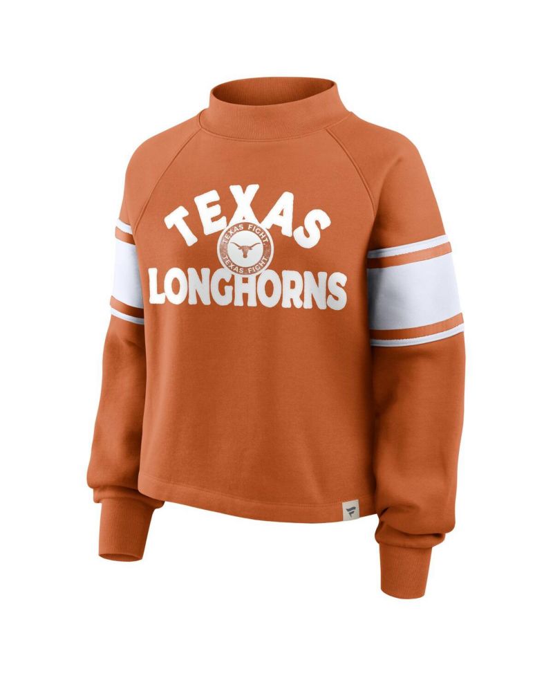 Women's Texas Orange Texas Longhorns Oversized Hometown Premium Punt Coverage Raglan Pullover Sweatshirt