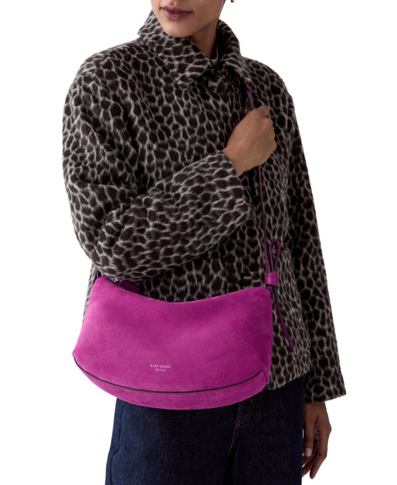 Loop Medium Suede Shoulder Bag