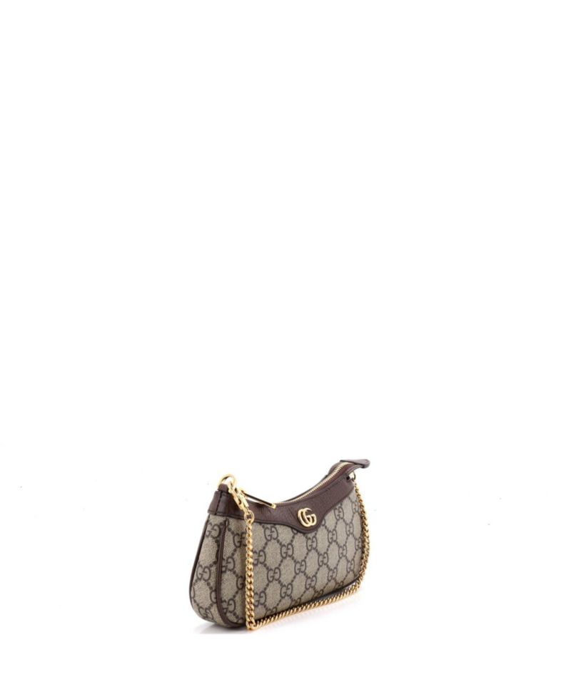 Mini Ophidia Charm Shoulder Bag GG Coated Canvas with Leather