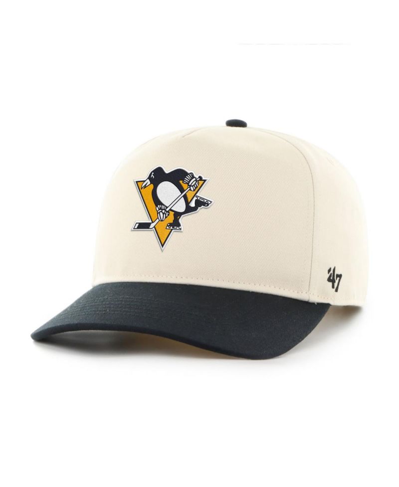 Men's Cream/Black Pittsburgh Penguins Logo 2-Tone Hitch Adjustable Hat