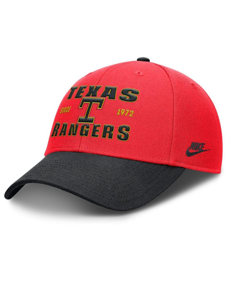 Men's Crimson/Black Texas Rangers Neon 90s Rise Adjustable Hat