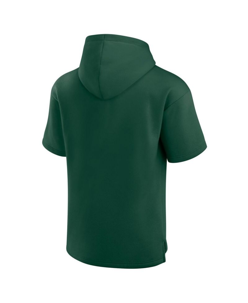 Men's Green Michigan State Spartans Ready Short Sleeve Pullover Hoodie