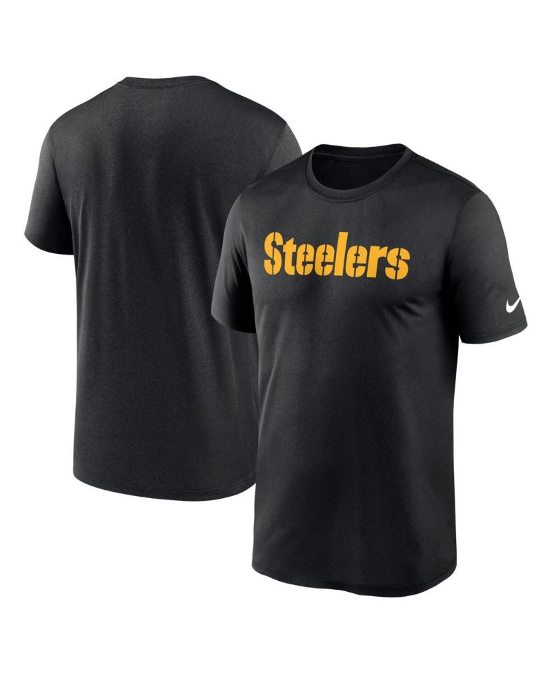 Men's Black Pittsburgh Steelers Primetime Legend Wordmark Performance T-Shirt