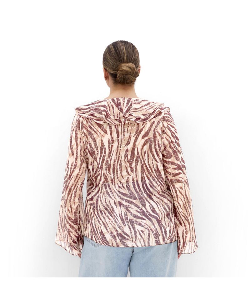 Women's Vivid Instinct Ruffle Print Top