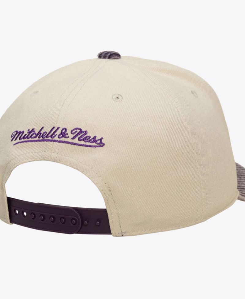 Men's Cream/Purple Utah Jazz Washed Corduroy Pro Crown Snapback Hat