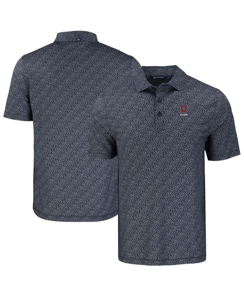 Men's Black Ohio State Buckeyes Pike Eco Pebble Print Stretch Polo
