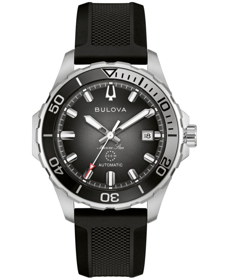 Men's Marine Star Series B Automatic Black Silicone Rubber Watch 45mm