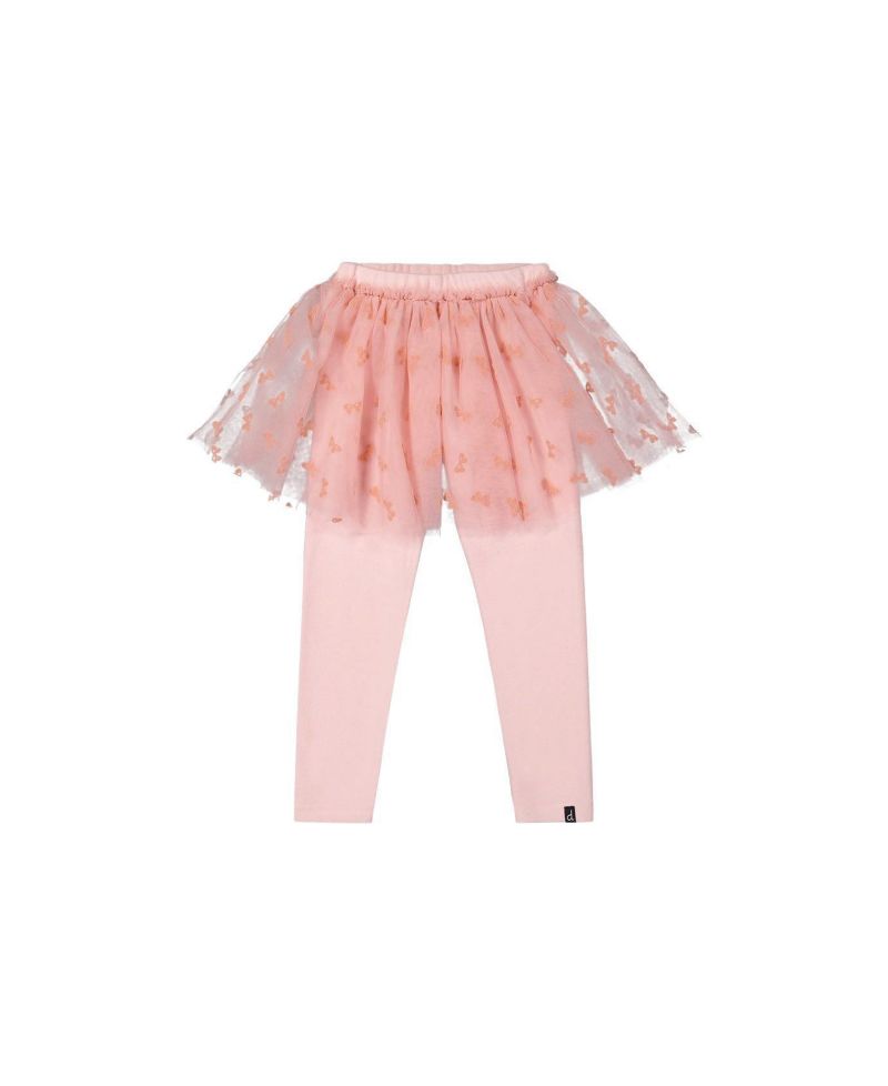 Big Girls 6-14 Leggings with Integrated Tulle Skirt