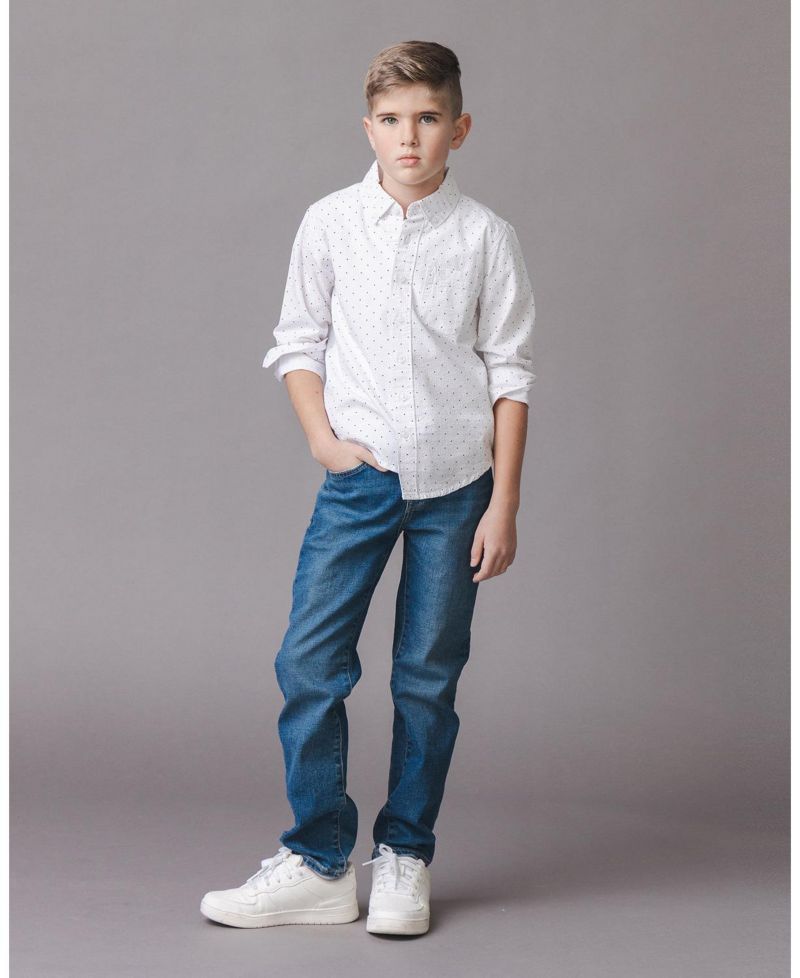 Boys Hope and Henry Organic Long Sleeve Seersucker Shirt