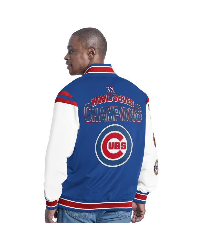 Men's Royal Chicago Cubs Recruit Commemorative Full-Snap Varsity Jacket