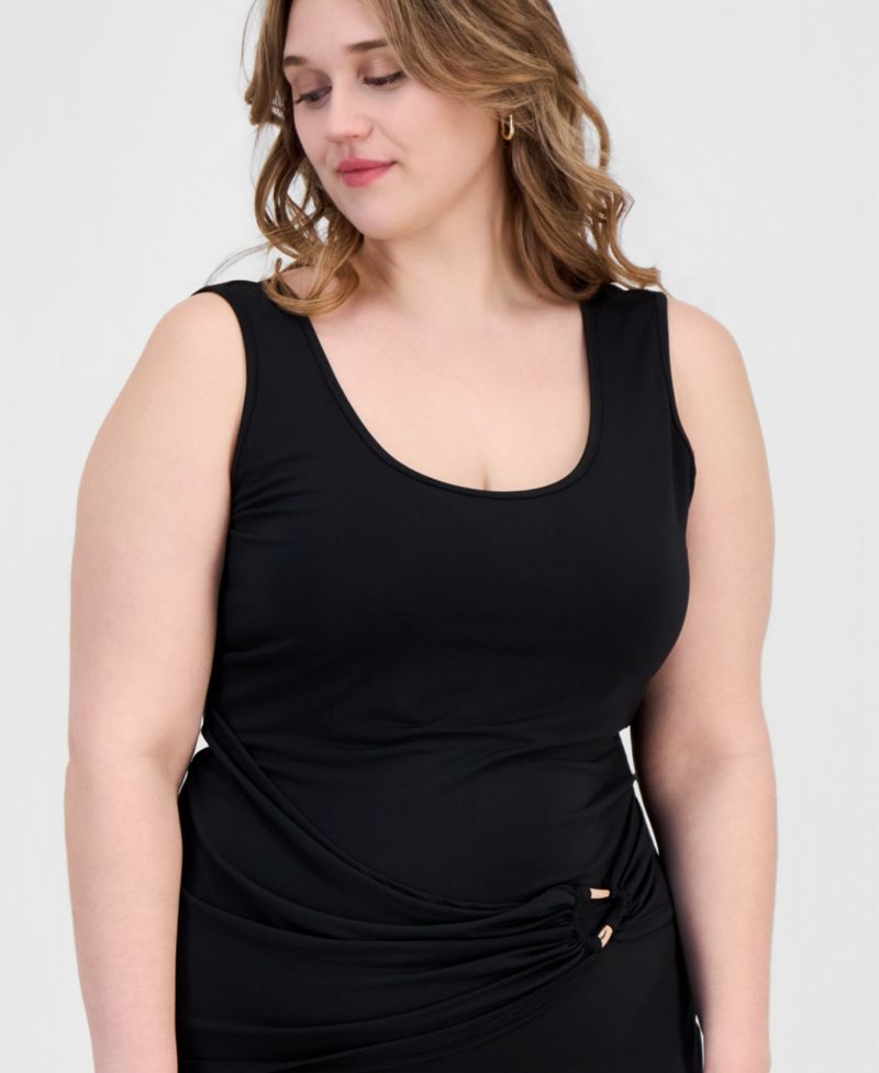 Trendy Plus Size Sash-Belt Bodycon Dress