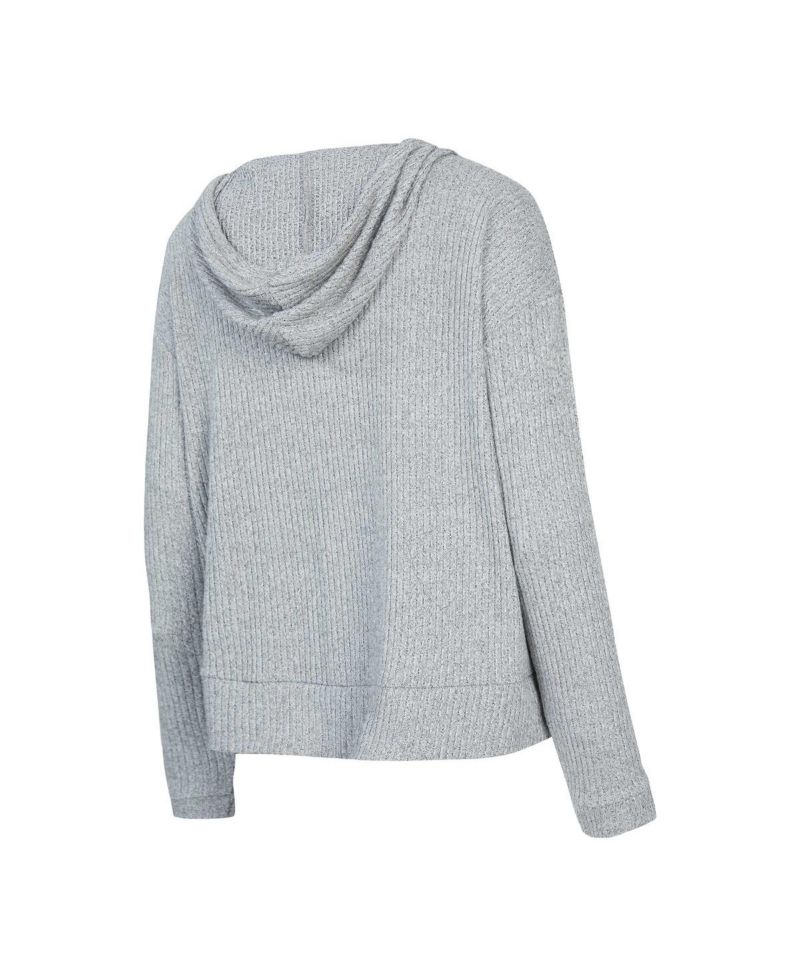 Women's Heather Gray Florida State Seminoles Juniper Soft Modest Cropped Long Sleeve Hoodie Top