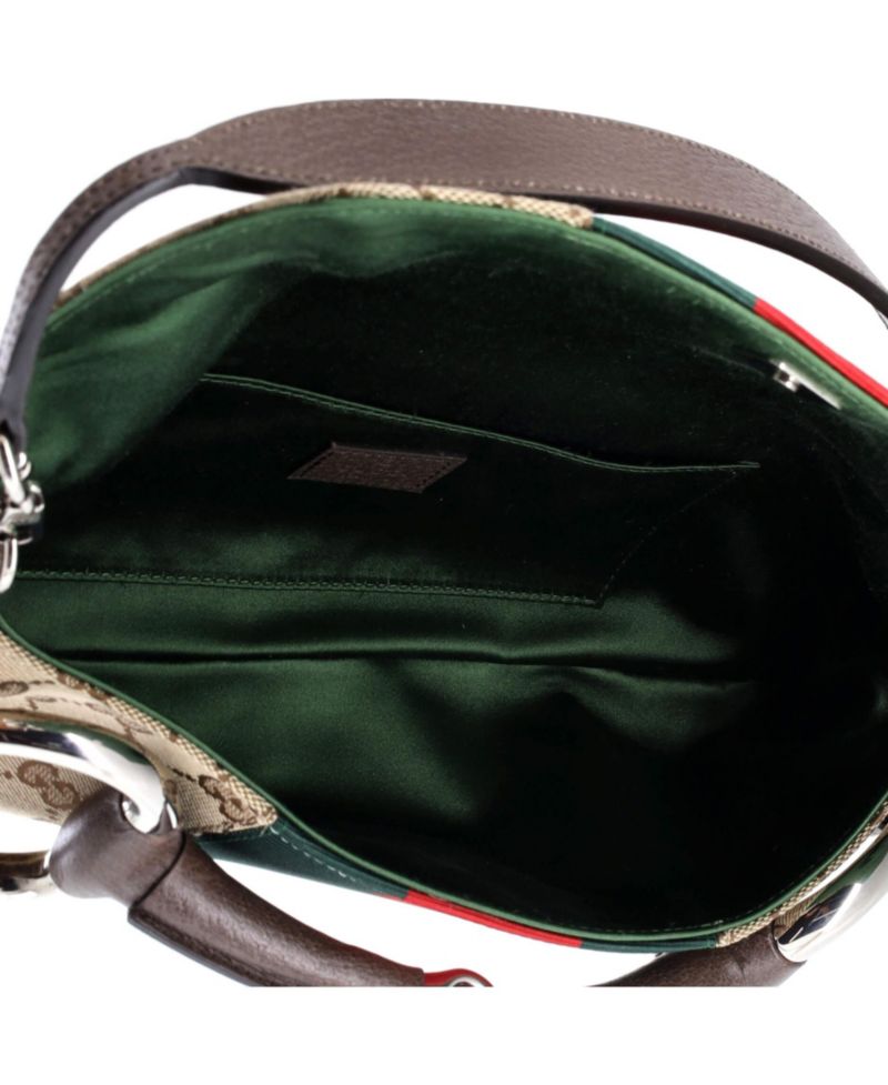 Medium Horsebit NM Web Chain Clutch GG Canvas