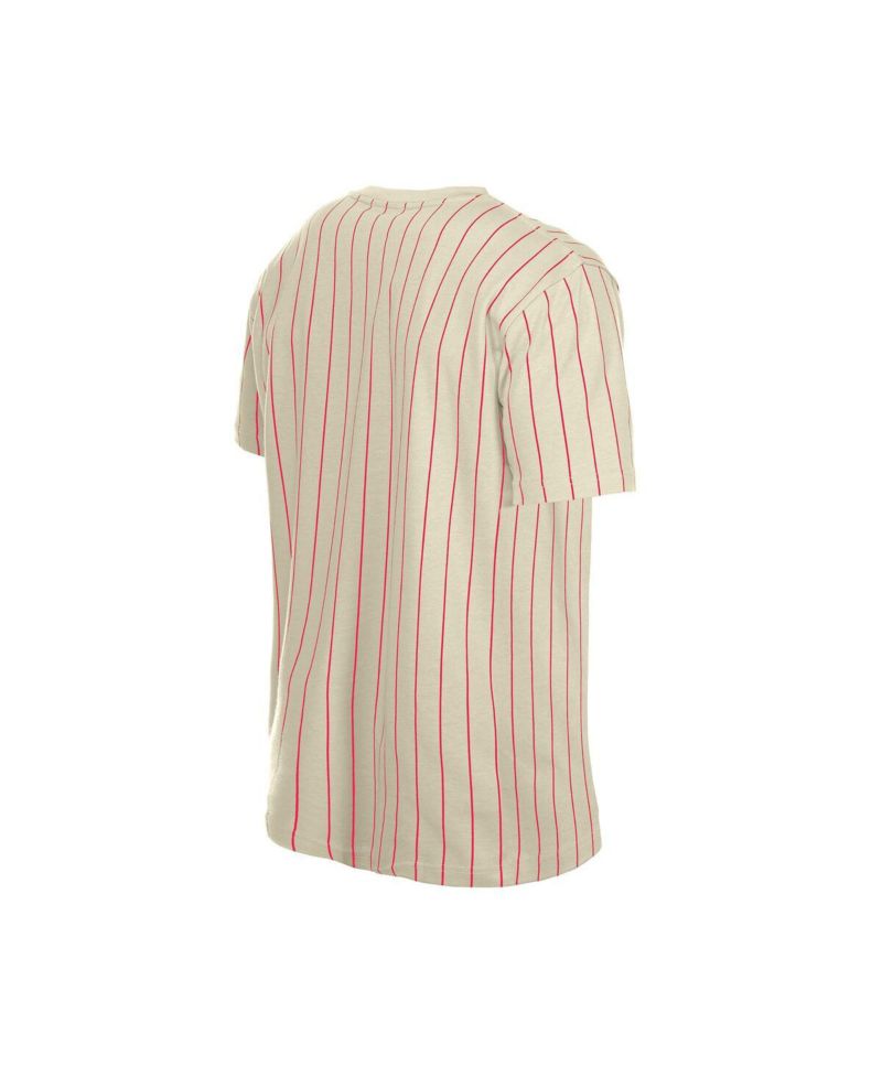 Men's Cream Japan Baseball Throwback Meshback Pinstripe T-Shirt