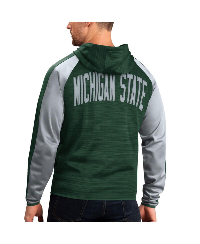 Men's Green Michigan State Spartans Neutral Zone Raglan Full-Zip Track Hoodie Jacket