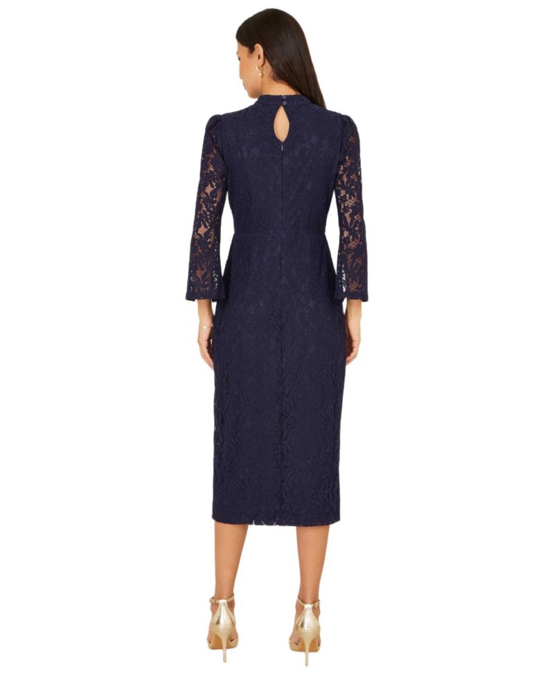 Women's Lace Fitted Midi Dress