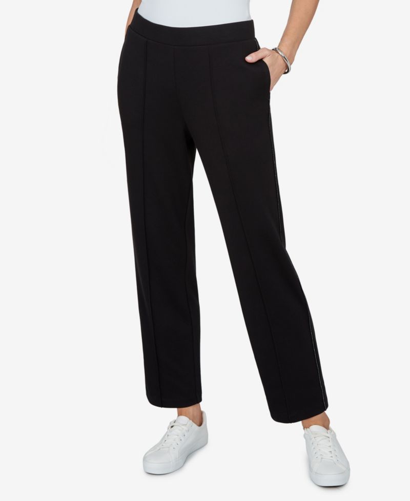 Petite Pull-On Elastic-Waist Cropped-Ankle Pants