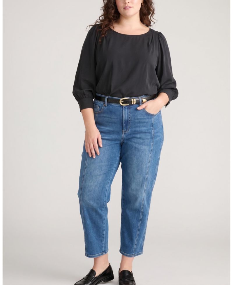 Women's Plus Size Sabrina Twist Front Stretch Cupro Blouse