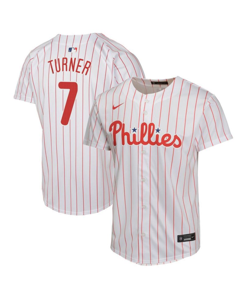 Big Boys and Girls Trea Turner White Philadelphia Phillies Home Game Player Jersey