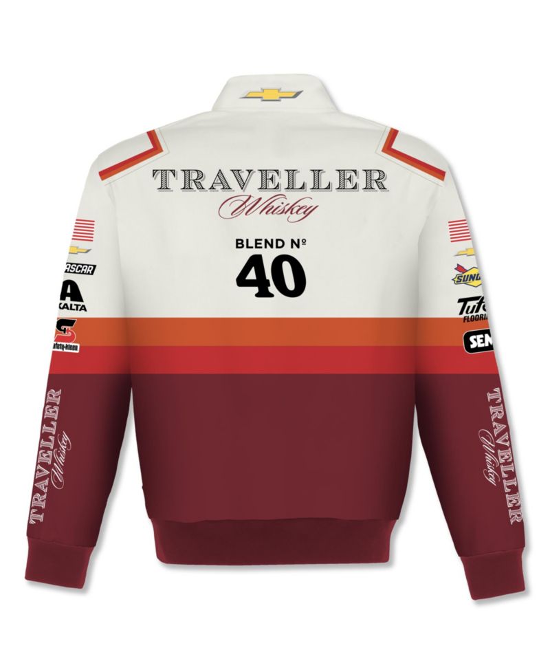 Men's Red/White Justin Allgaier Traveller Whiskey Full-Snap Twill Racing Jacket