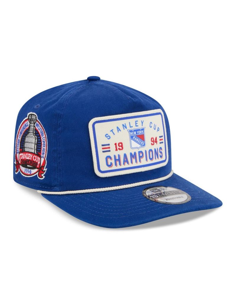 Men's Blue New York Rangers Throwback Stanley Cup Champions Side Patch 19TWENTY Adjustable Hat