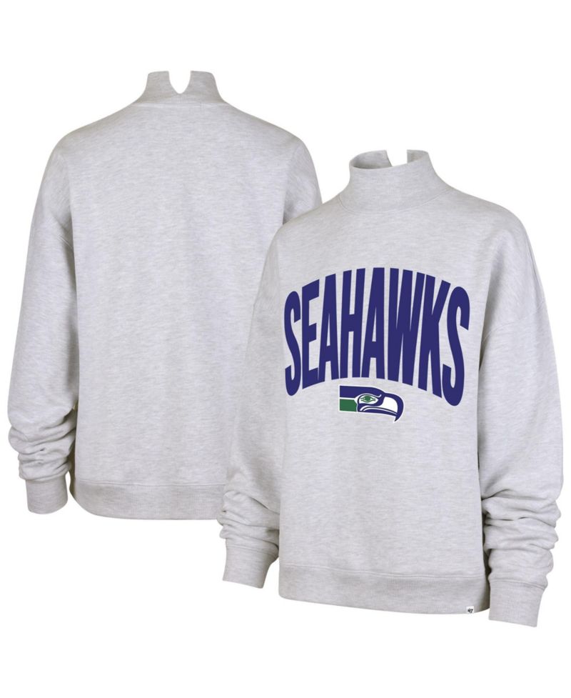 Women's Gray Seattle Seahawks Subtle Muse Mock Neck Sweatshirt