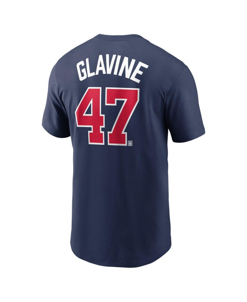 Men's Tom Glavine Navy Atlanta Braves Fuse Name & Number T-Shirt