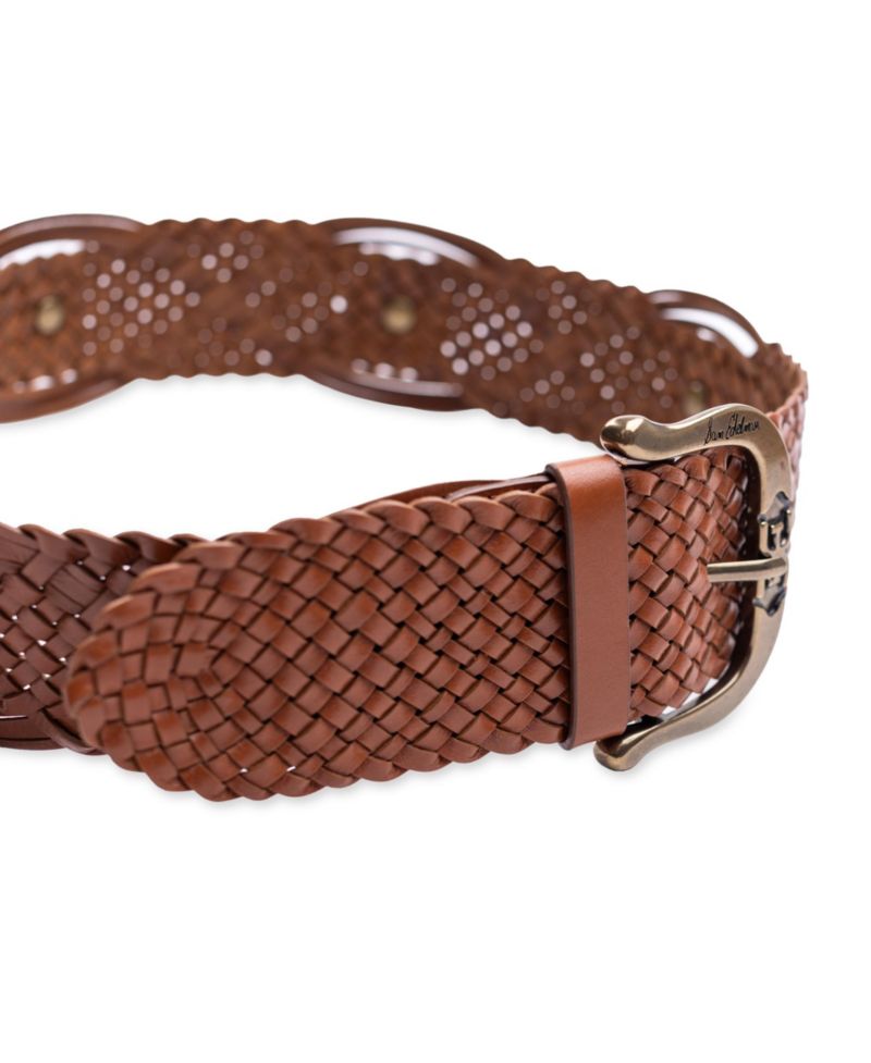 Women's Western Leather Braided Concho Belt