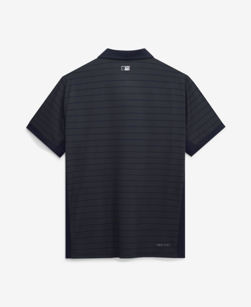 Men's Navy New York Yankees Authentic Collection Striped Victory Dri-FIT Polo Shirt