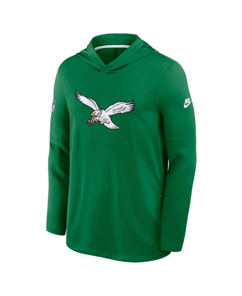 Men's Kelly Green Philadelphia Eagles Big & Tall 2026 Sideline Alternate Dri-FIT Hooded Long Sleeve T-Shirt