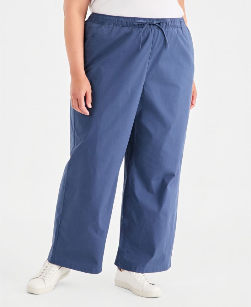 Plus Size Wide-Leg Pull-On Pants