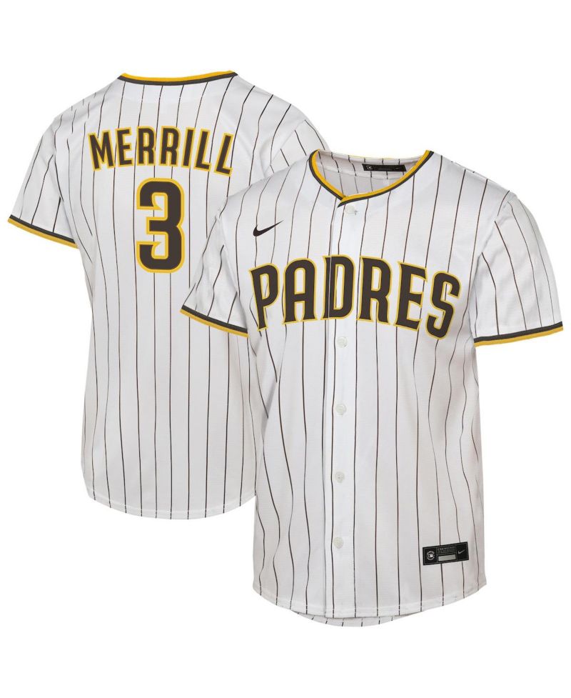 Big Boys and Girls Jackson Merrill White San Diego Padres Home Replica Jersey