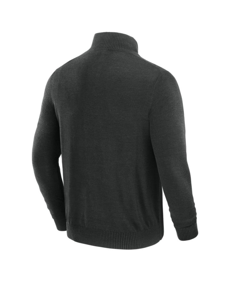 Men's Black Las Vegas Raiders Franchise Quarter-Zip Sweater