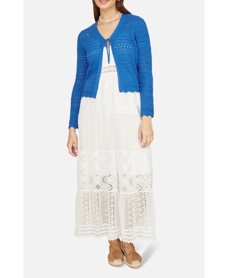 Women's Crochet Tie Front Cardigan