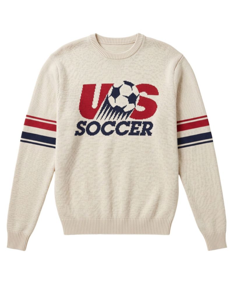 Men's and Women's Cream USMNT Retro Knit Sweatshirt
