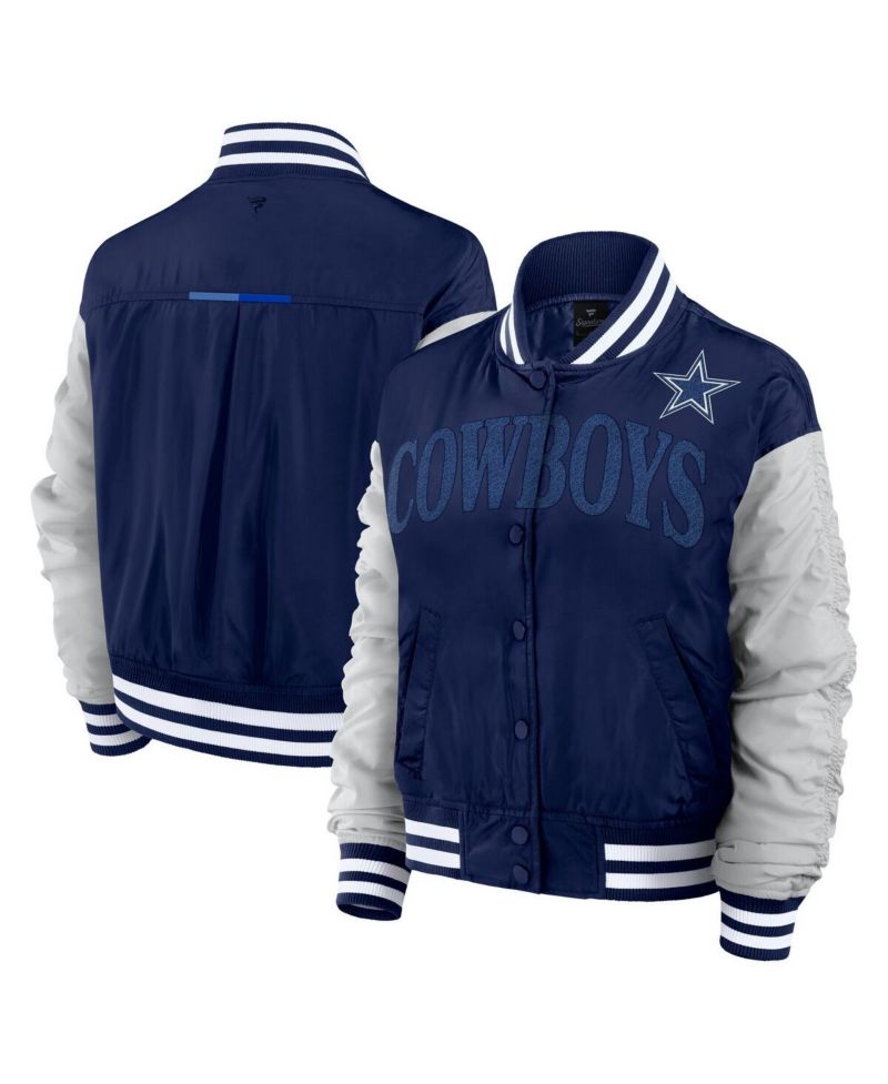 Women's Navy Dallas Cowboys Elements Wave Full-Snap Jacket